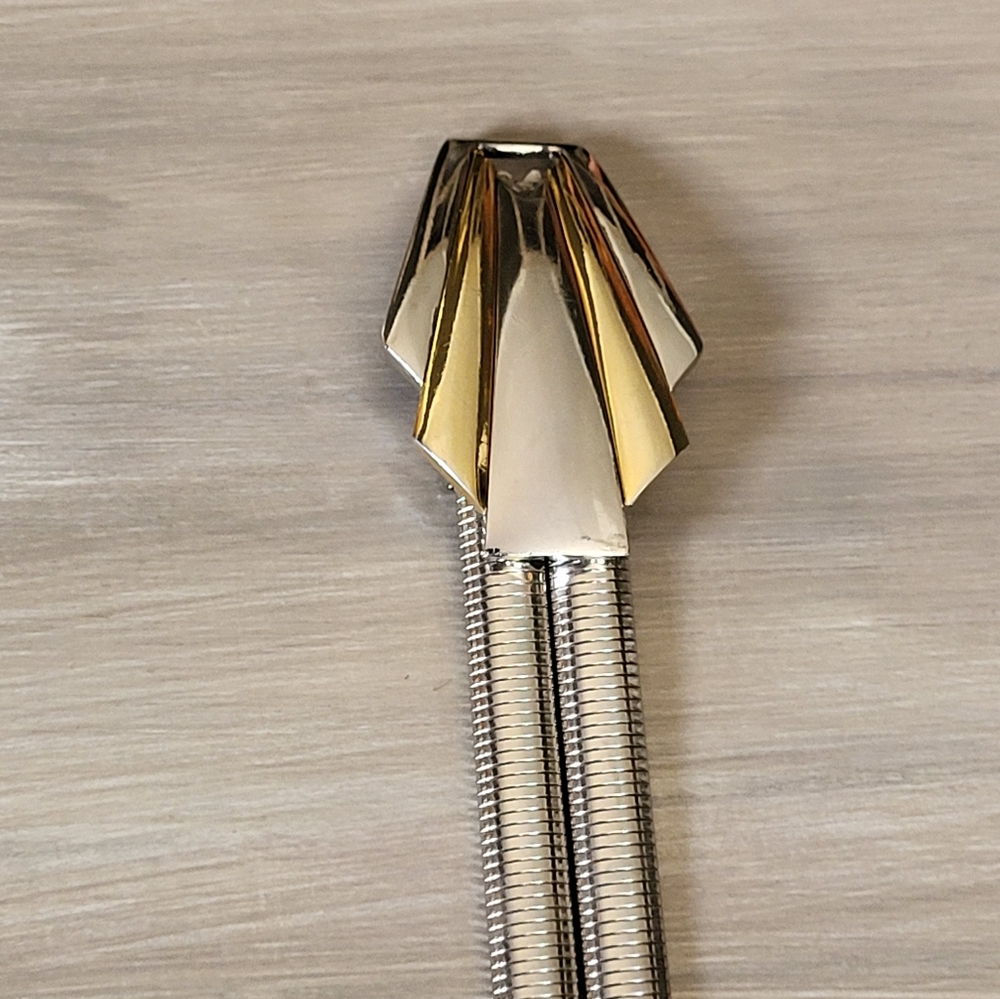 Judith Leiber Vintage 80s Silvertone Double Coil Belt With An Art Deco Buckle - Picture 9 of 13